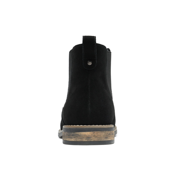 Men's Timeless Suede Leather Chelsea Boots - BLACK - 4